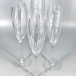 Elegant Champagne Toasting Flutes~Handblown Crystal ~11"~ SET of 4 (8 Available)